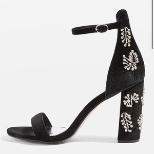 Topshop Millionaire Embellished Block Heel Sandals